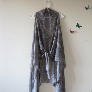 G Brand Coral Under Water Nature Polyester Chiffon 1 Size Fits All Gray Top